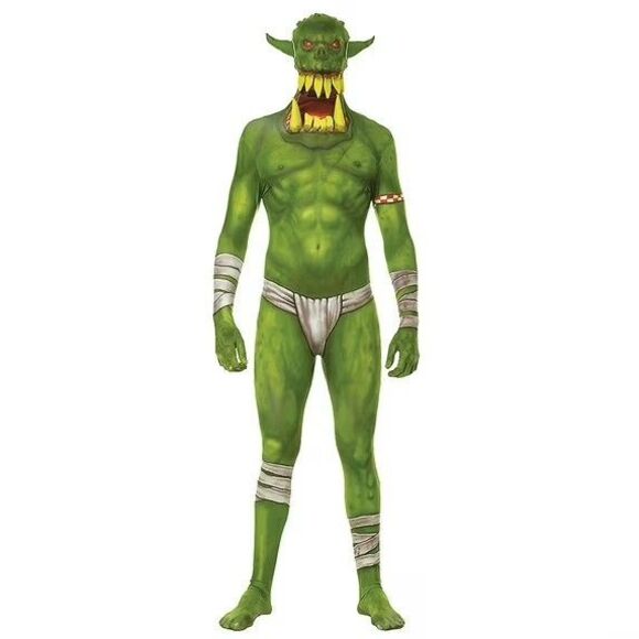 Green Orc Partysuit Costume Adult Size Small/Medium up to 5'4" Unisex - Picture 1 of 5